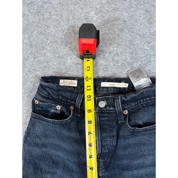 Vintage Y2K Levis Wedgie Straight Jeans Womens 25 Blue Button Fly Red Tab Grunge - Picture 9 of 12
